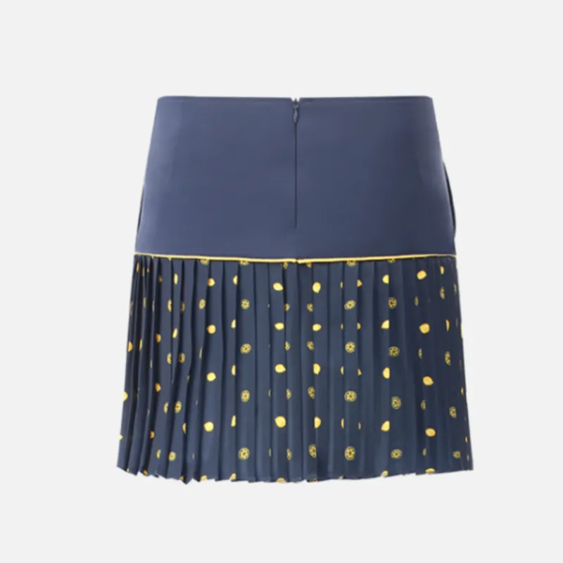 Chervò Jupon Pleated Skort - Navy/Lemon