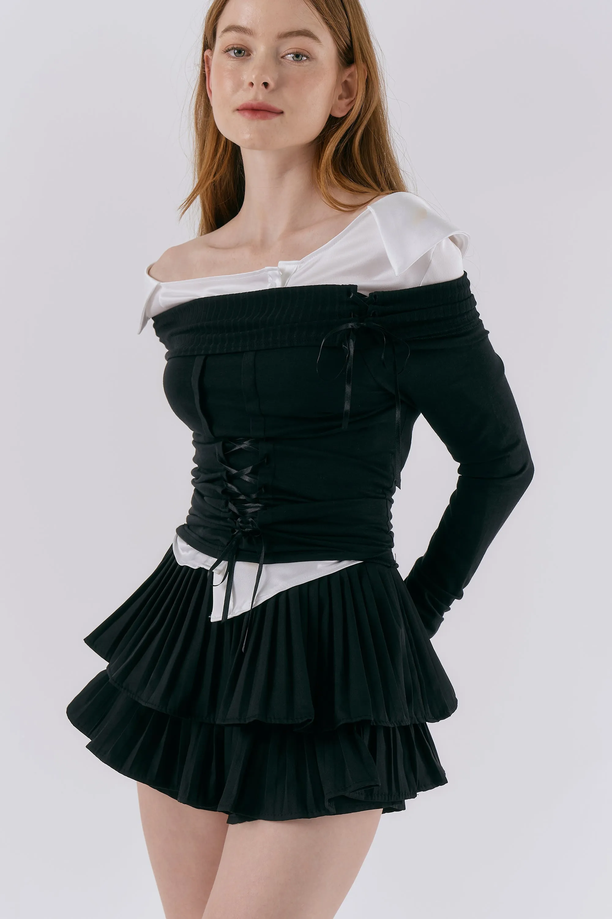 Clara Pleated Ruffle Skort