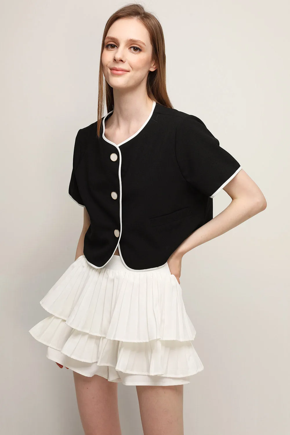 Clara Pleated Ruffle Skort