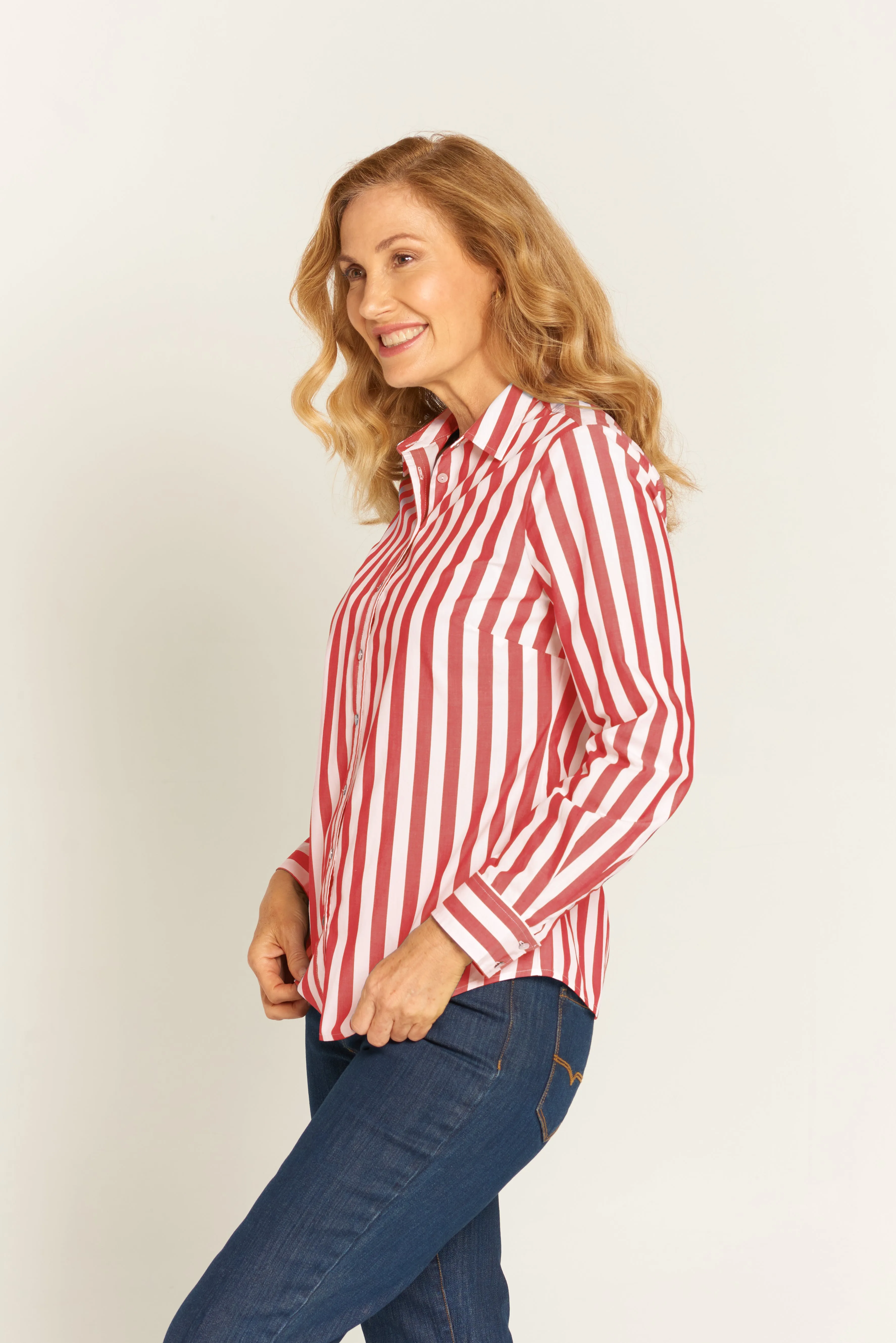 Classic Cotton Shirt Red/White