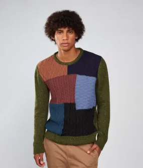 Coloured Patches O Neck Pullover