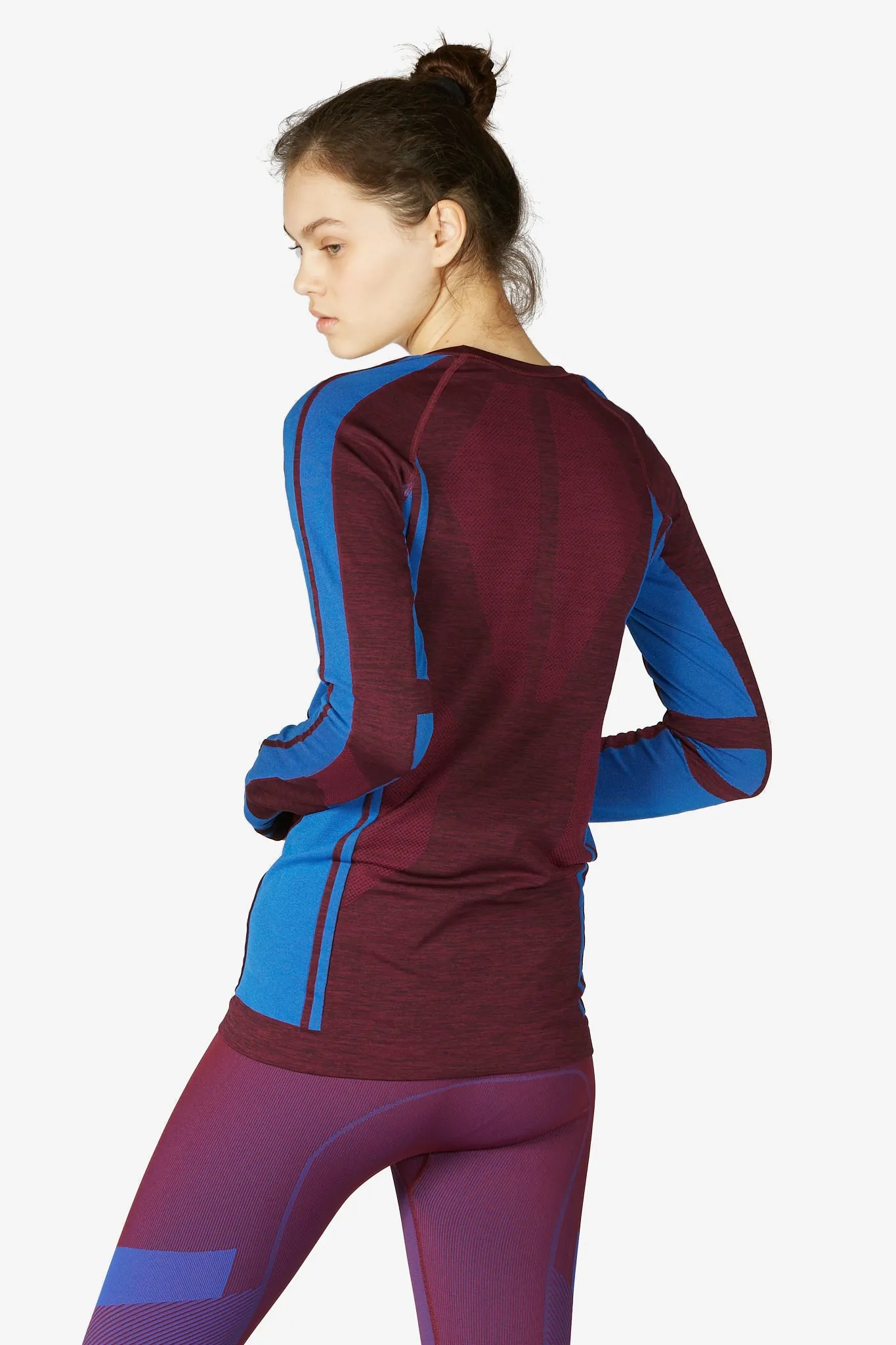 Colours Long Sleeve Top - Burgundy Marl