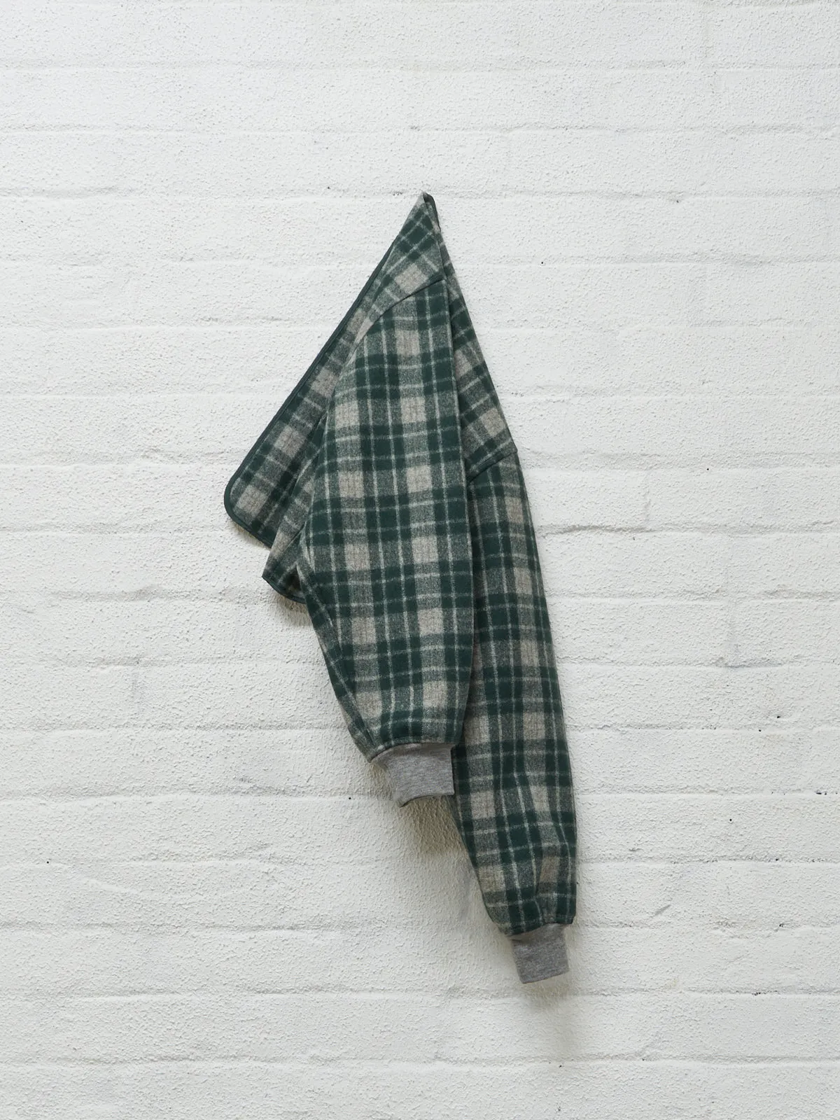 Comme des Garcons Homme Plus 1989 green plaid detachable liner bomber jacket - M