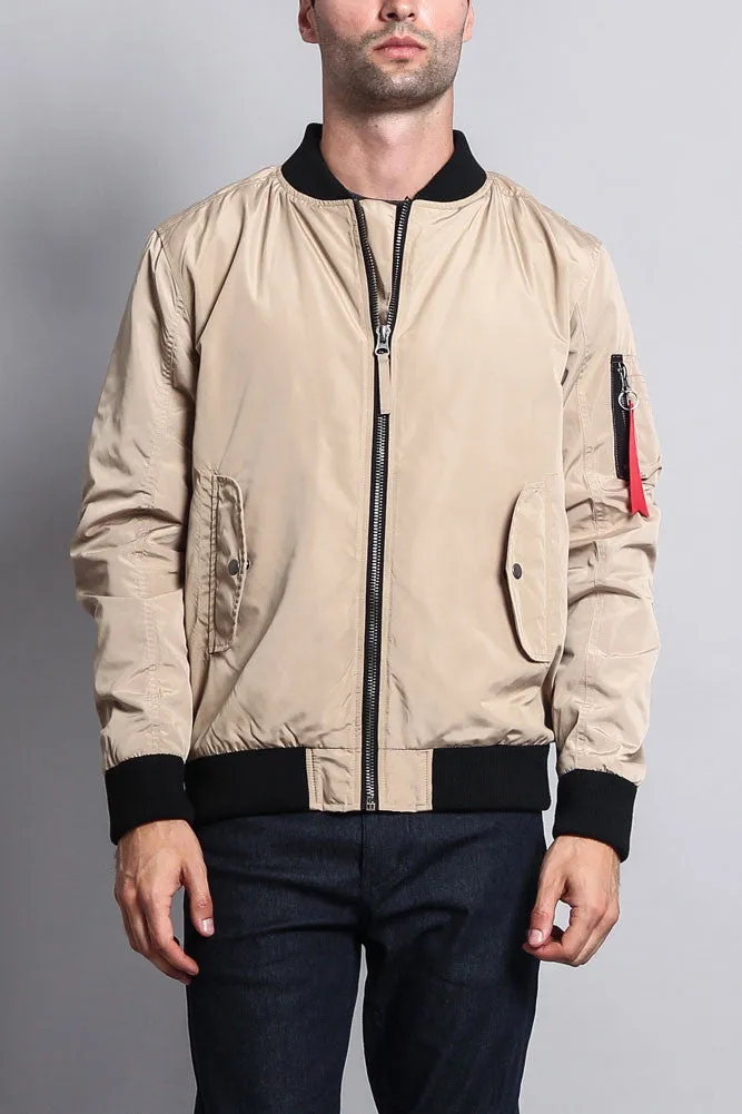 Contrast Lightweight Bomber Flight Jacket