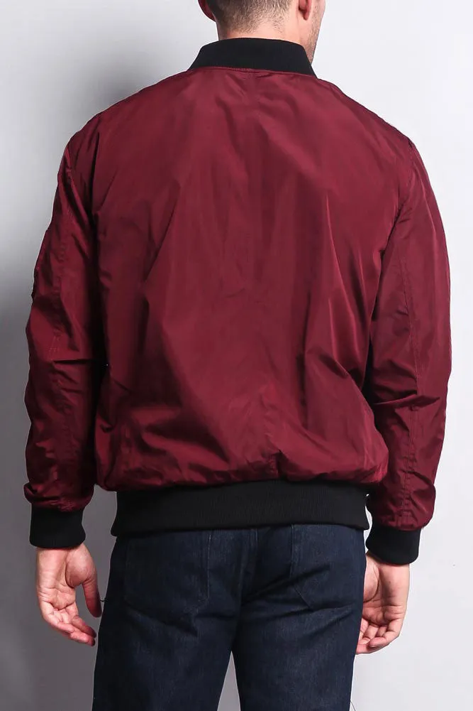 Contrast Lightweight Bomber Flight Jacket