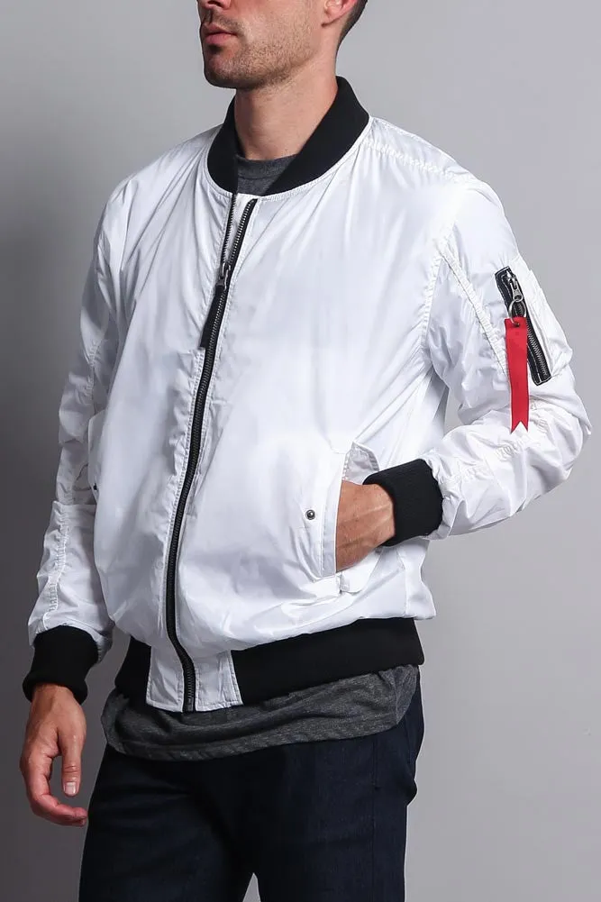 Contrast Lightweight Bomber Flight Jacket