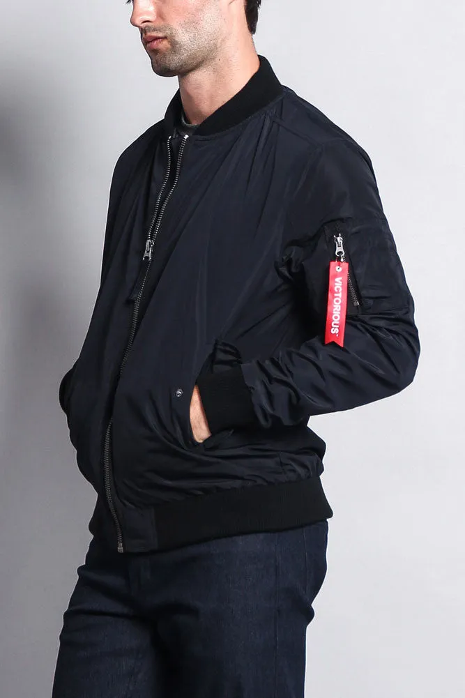 Contrast Lightweight Bomber Flight Jacket