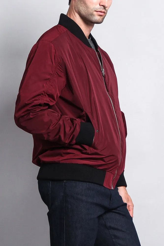 Contrast Lightweight Bomber Flight Jacket