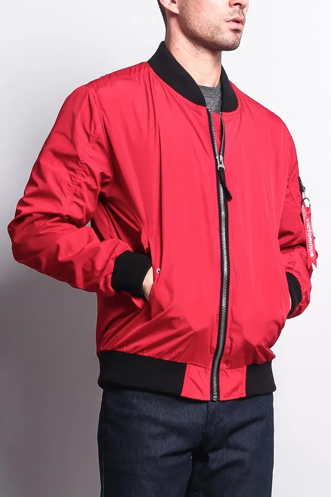 Contrast Lightweight Bomber Flight Jacket