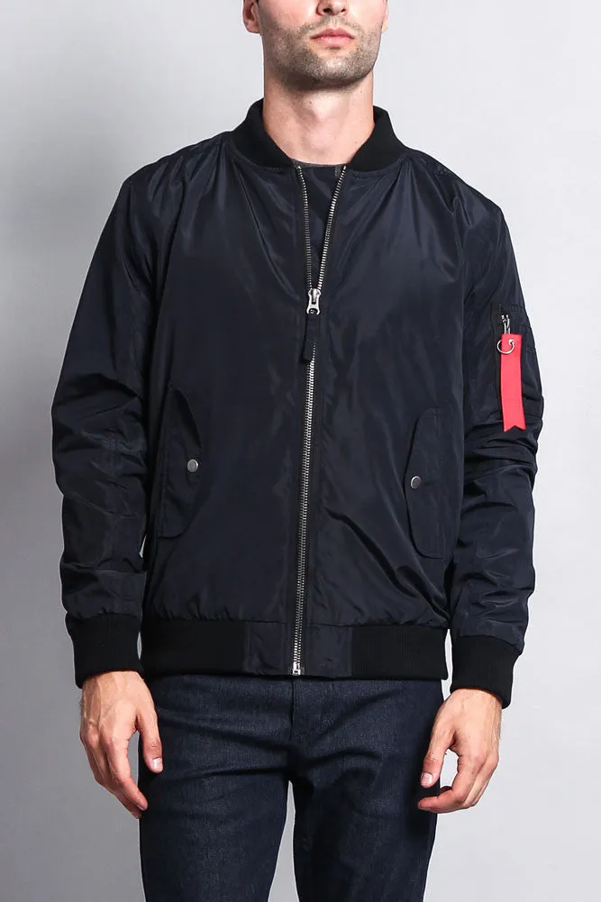 Contrast Lightweight Bomber Flight Jacket