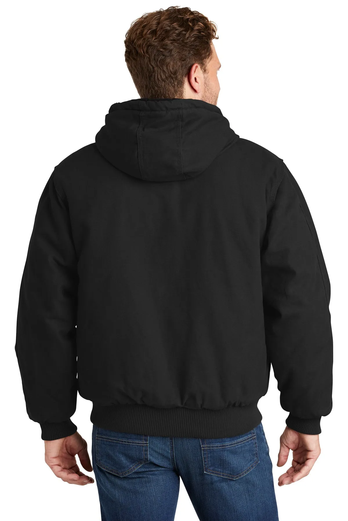 CornerStone Washed Duck Insulated Hooded Jacket, Black