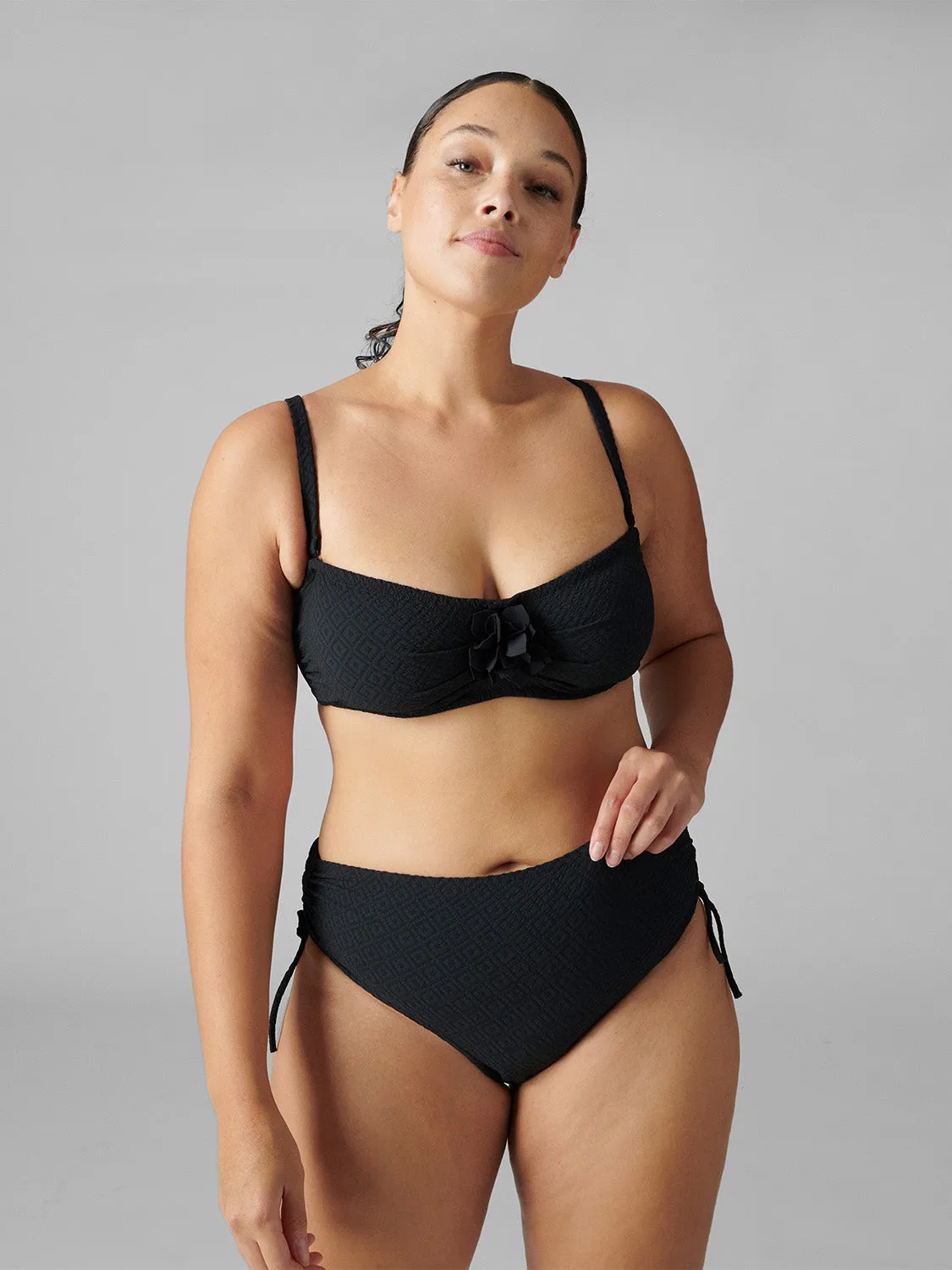 Culotte de bain taille haute - Noir