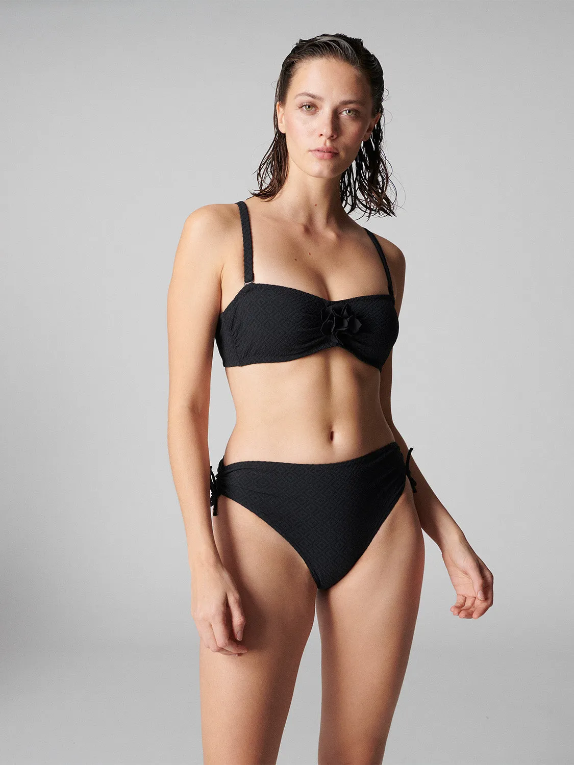 Culotte de bain taille haute - Noir