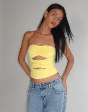 Dayu Bandeau Crop Top in Lemonade