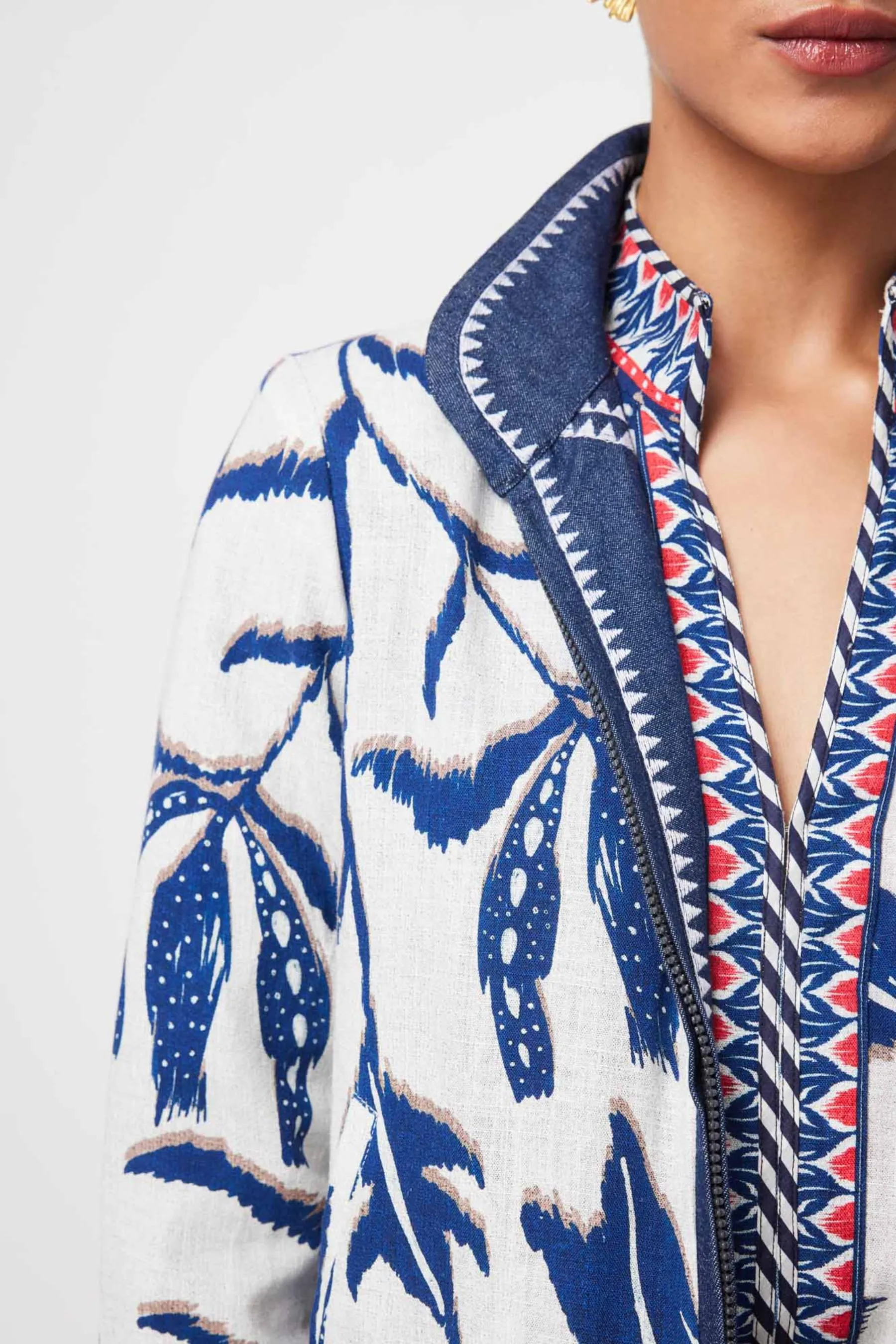 Delray Reversible Embroidered Cotton Jacket | Palm Shadow