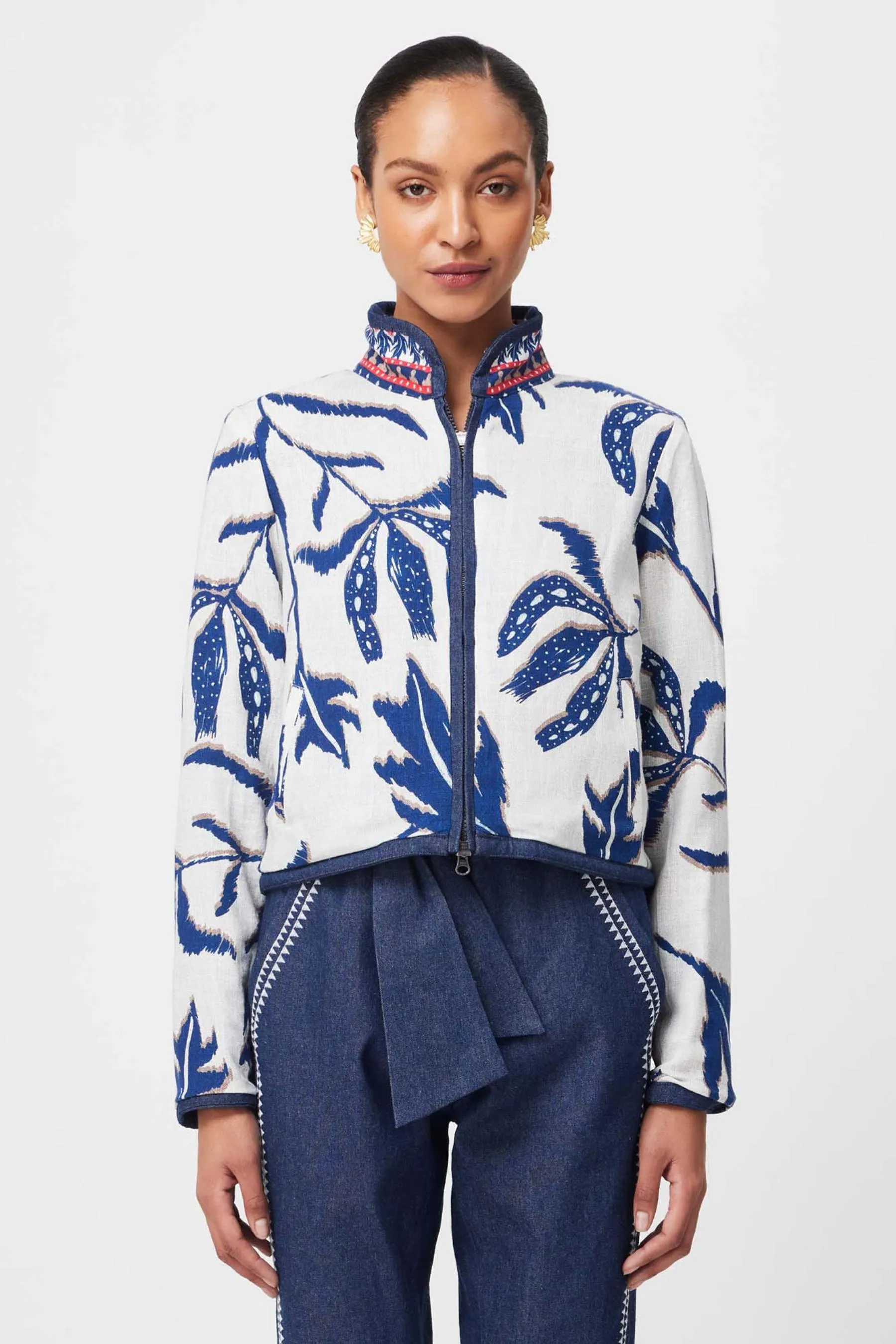 Delray Reversible Embroidered Cotton Jacket | Palm Shadow