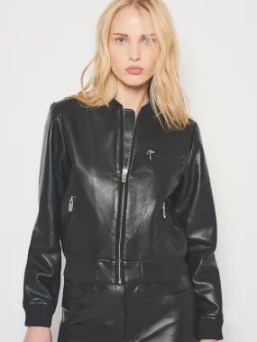 DIXIE RECYCLED LEATHER BOMBER JACKET