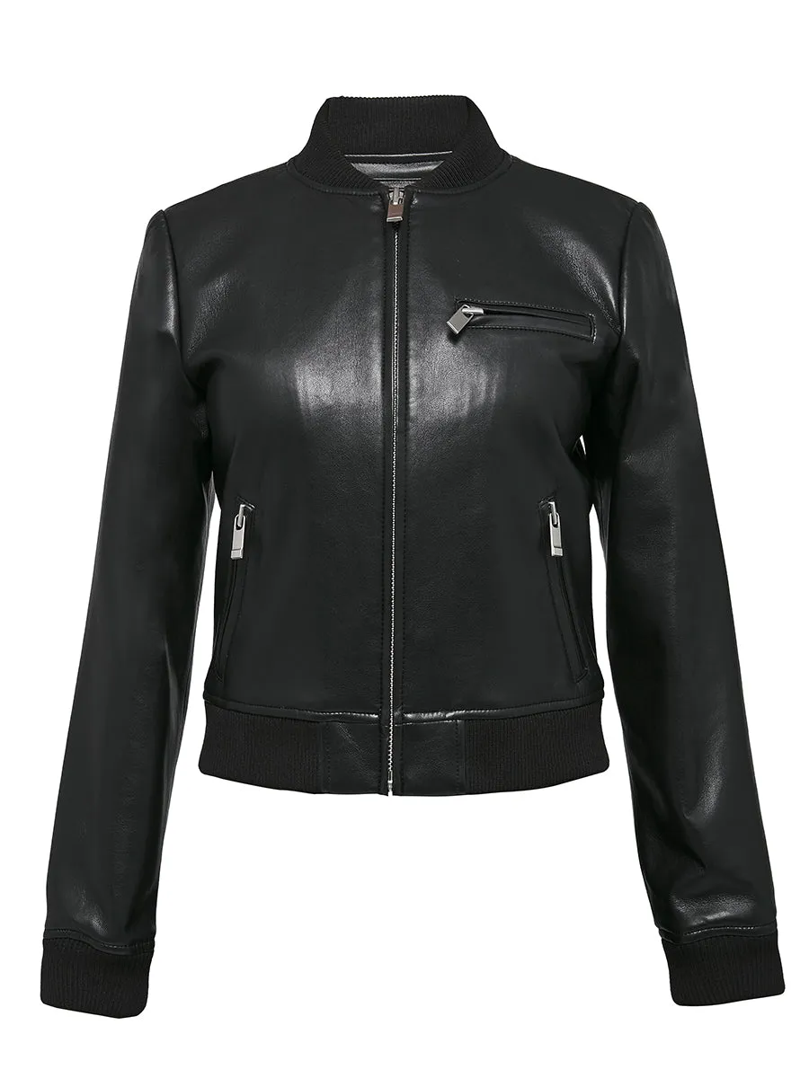 DIXIE RECYCLED LEATHER BOMBER JACKET