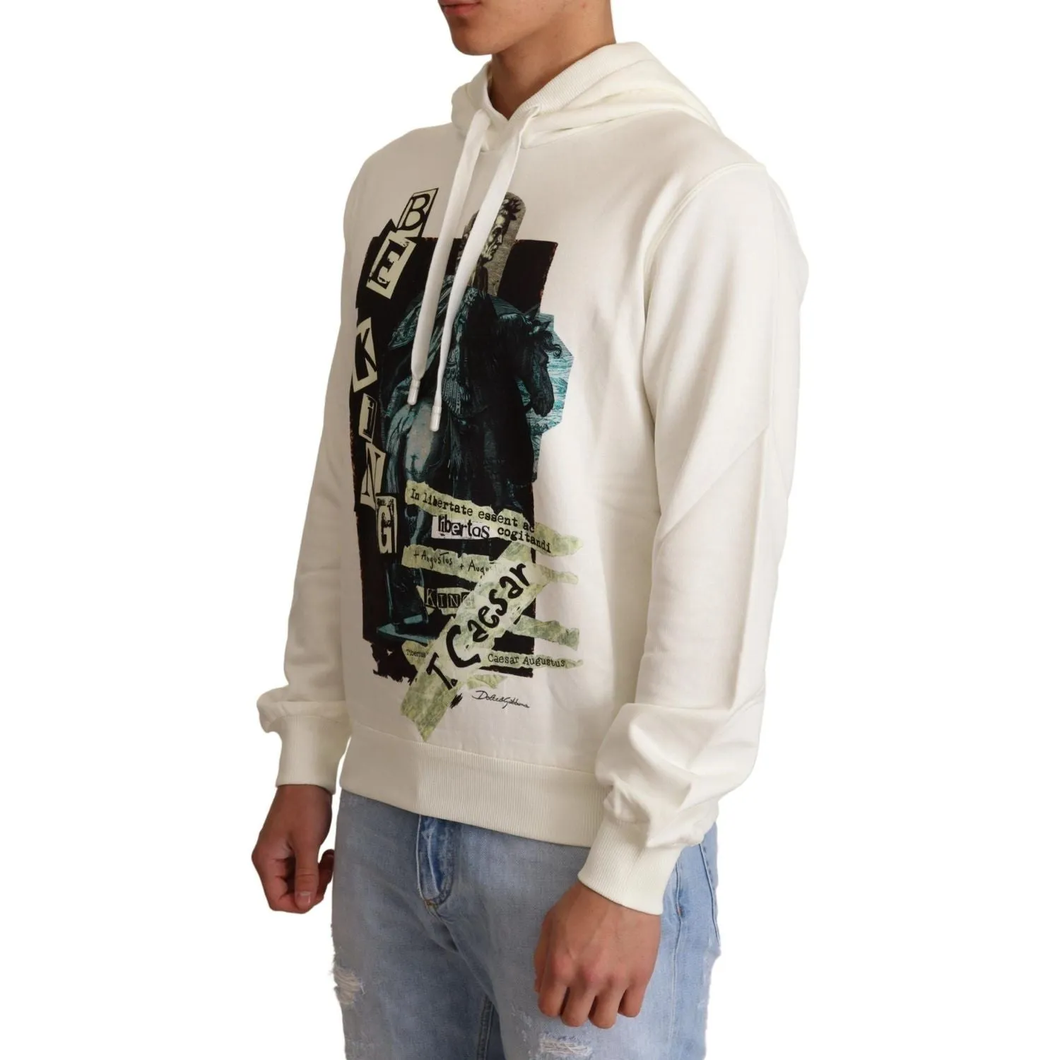 Dolce & Gabbana Regal King Motif Hooded Pullover Sweater