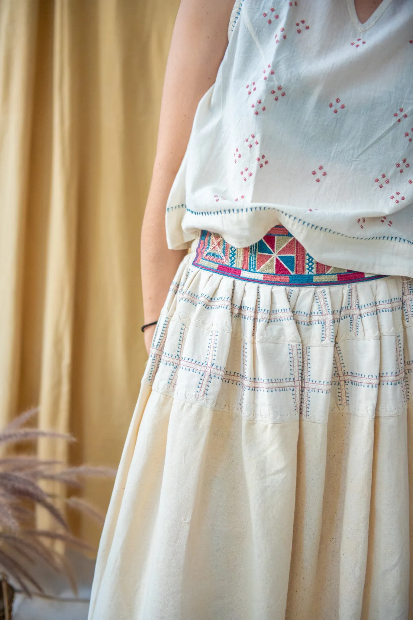 Embroidered Cotton Tank Blouse