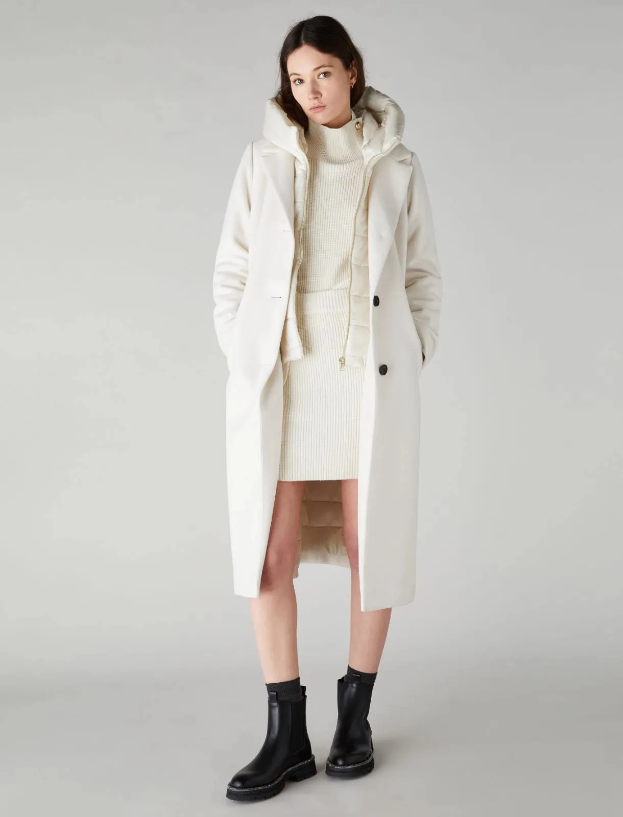 EMME Cream padded coat