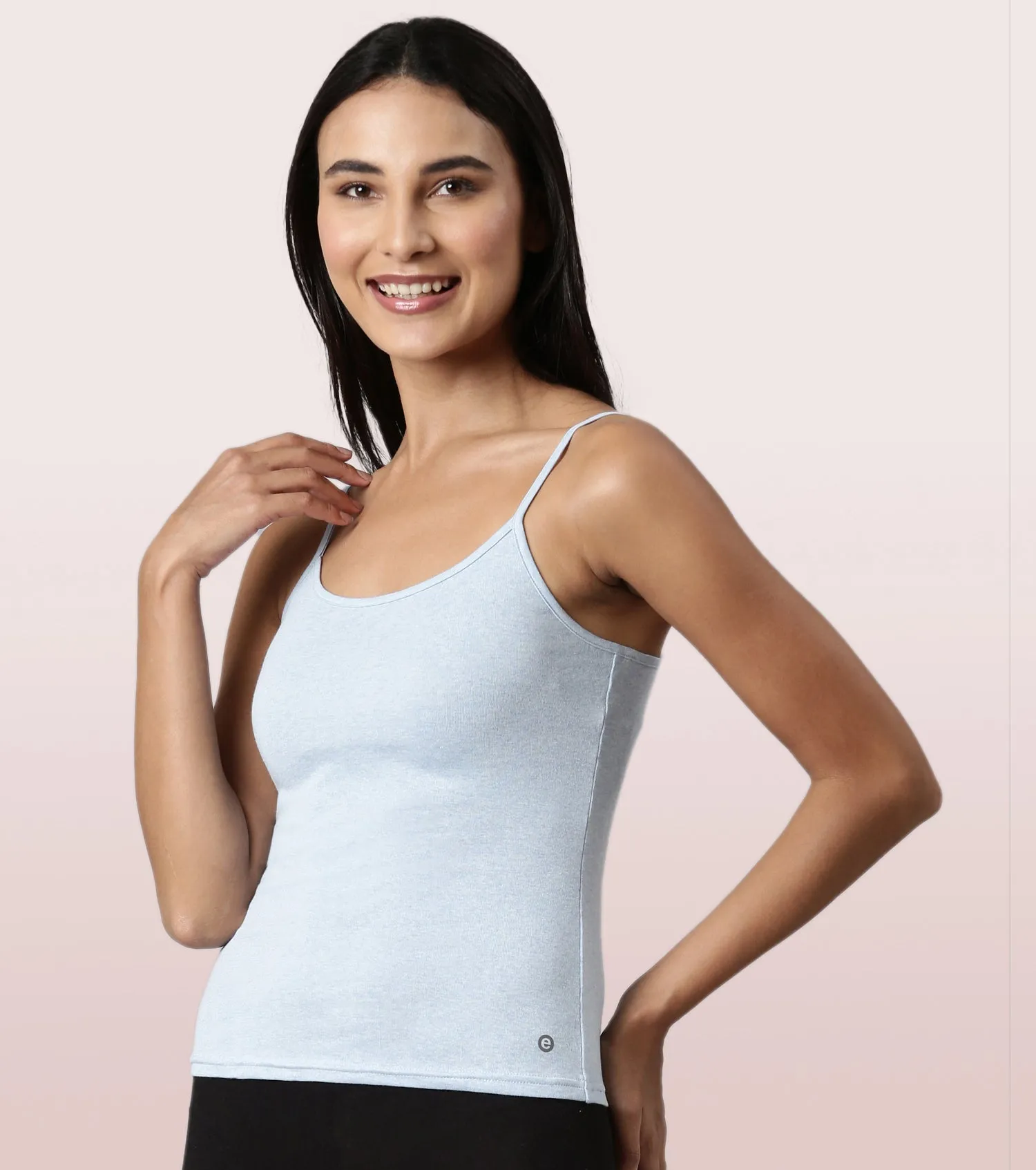 Enamor E016  Flat Back Slim Fit Rib Camisole With Regular Length Regular Length