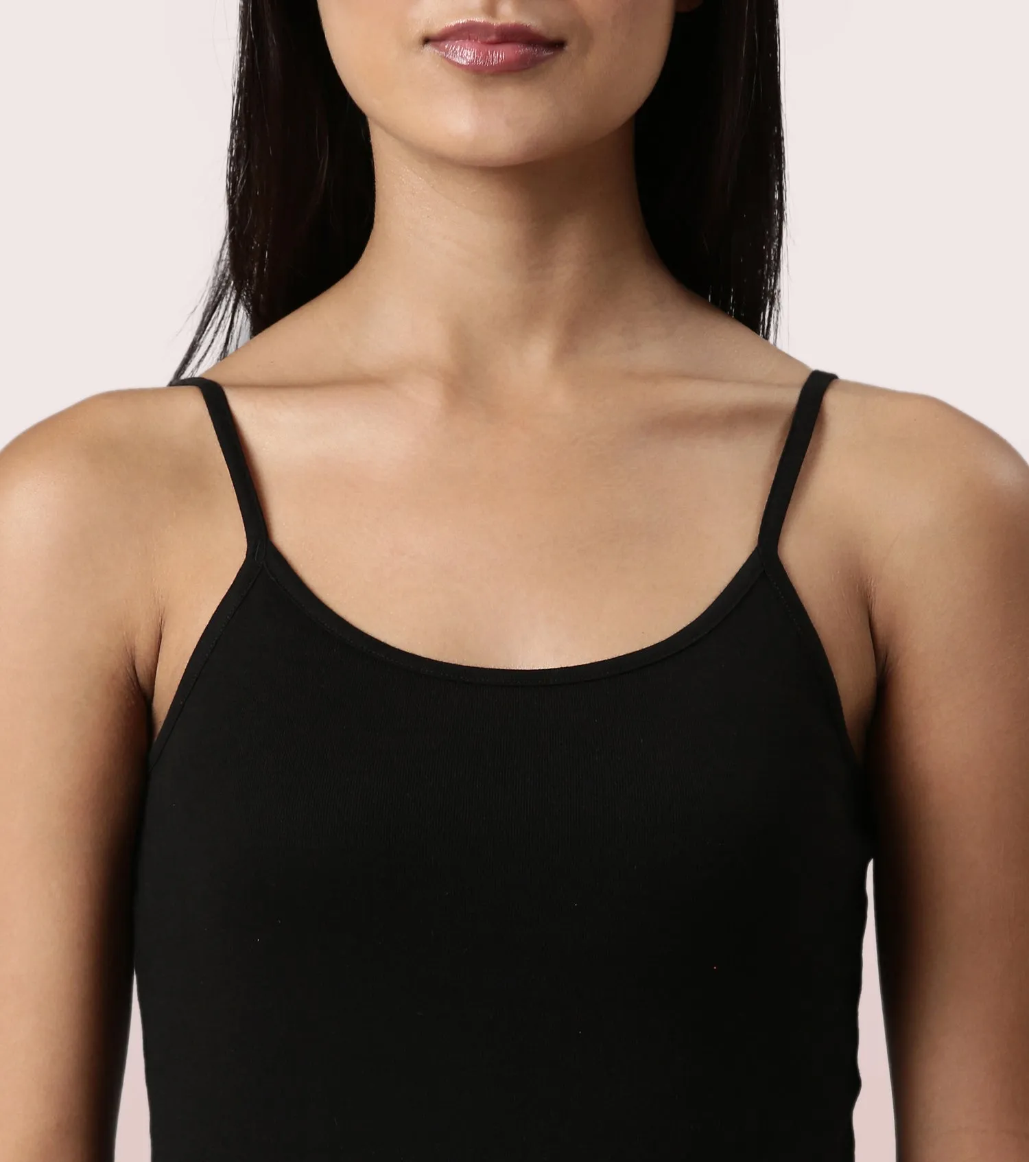 Enamor E016  Flat Back Slim Fit Rib Camisole With Regular Length Regular Length