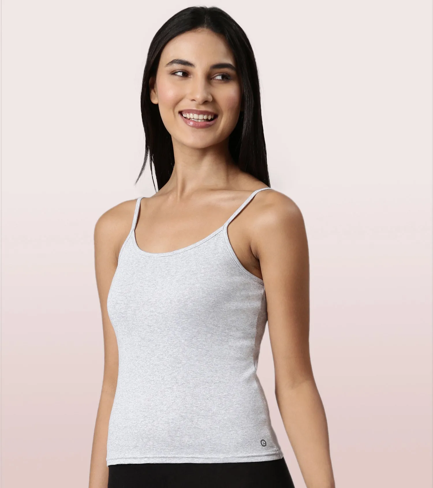 Enamor E016  Flat Back Slim Fit Rib Camisole With Regular Length Regular Length