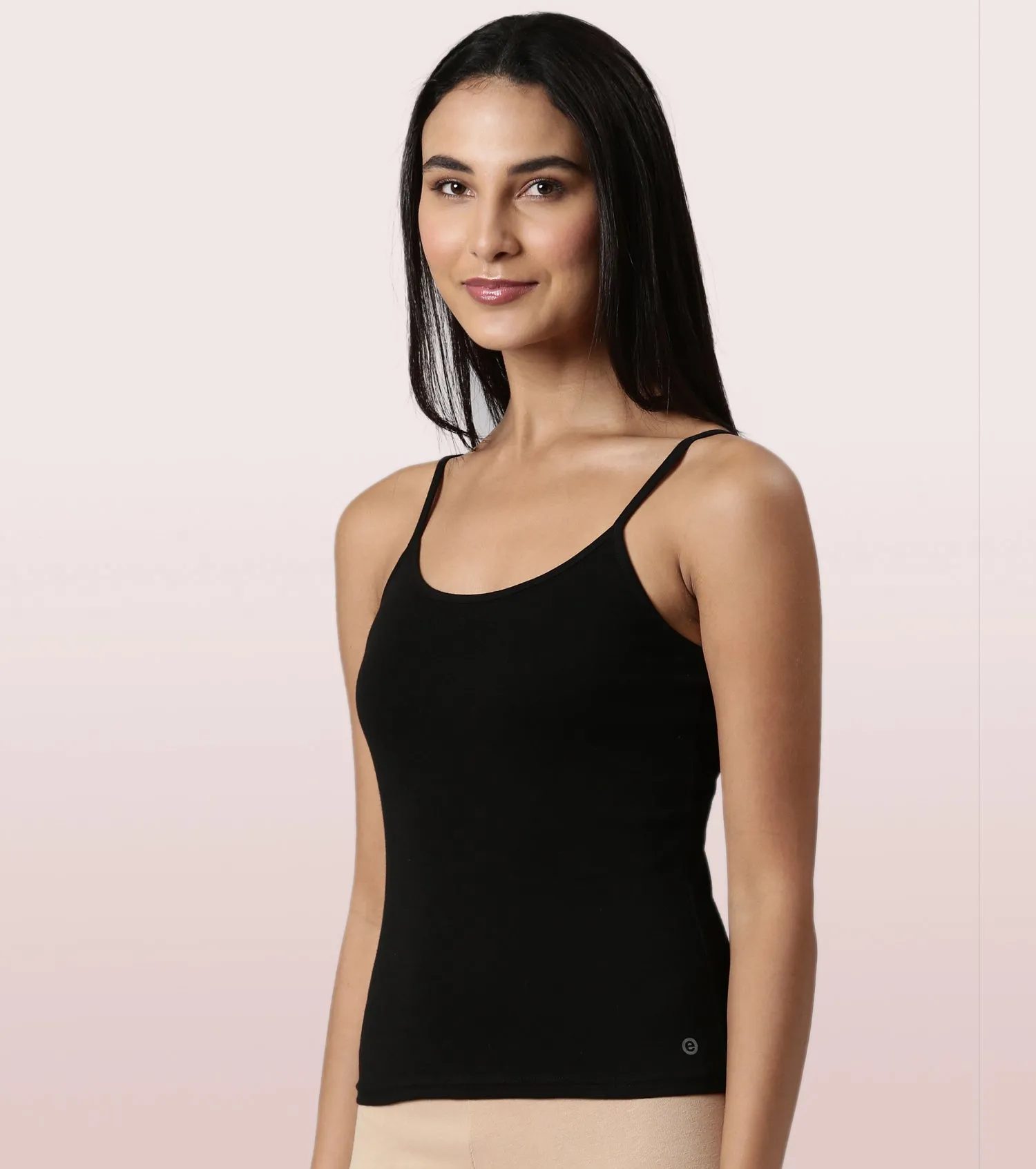 Enamor E016  Flat Back Slim Fit Rib Camisole With Regular Length Regular Length