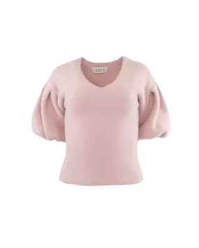 Ersa Bouffant Sleeve V-Neck Pullover