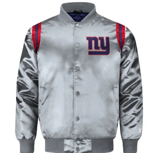 Exclusive: Authentic New York Giants Starter NFL satin  jacket - Gray