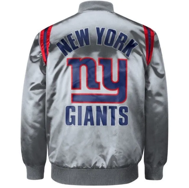 Exclusive: Authentic New York Giants Starter NFL satin  jacket - Gray