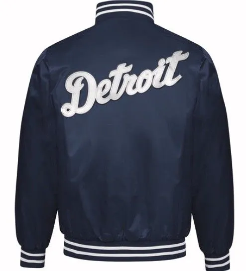 Exclusive: Authentic Starter Detroit Tigers MLB satin  jacket - Navy/White