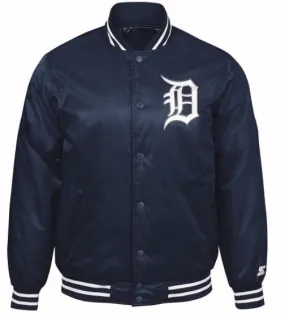 Exclusive: Authentic Starter Detroit Tigers MLB satin  jacket - Navy/White