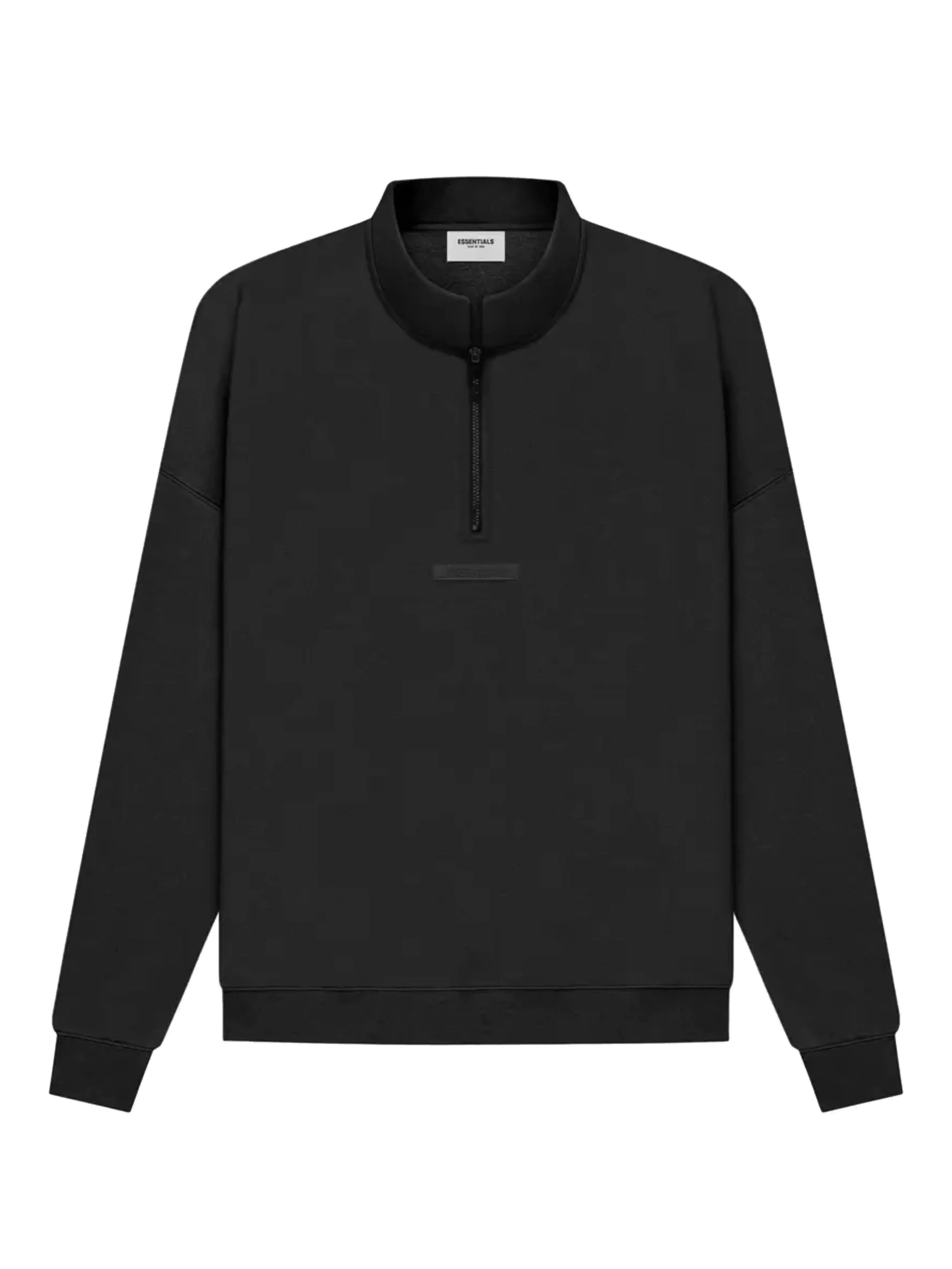 Fear Of God Essentials Back Logo Pullover Mockneck Half Zip Black [SS21]