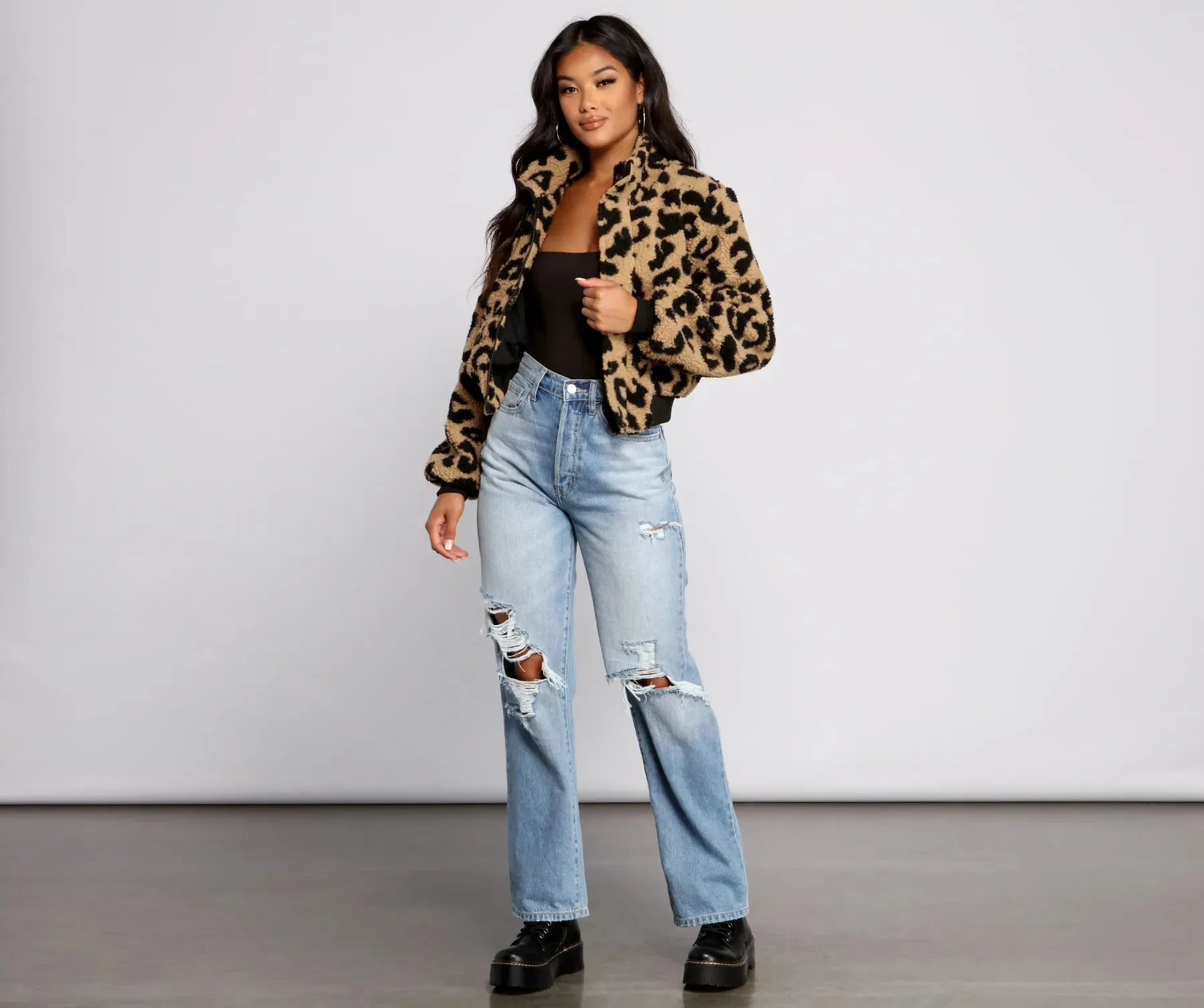 Feelin' Fab Leopard Print Bomber Jacket