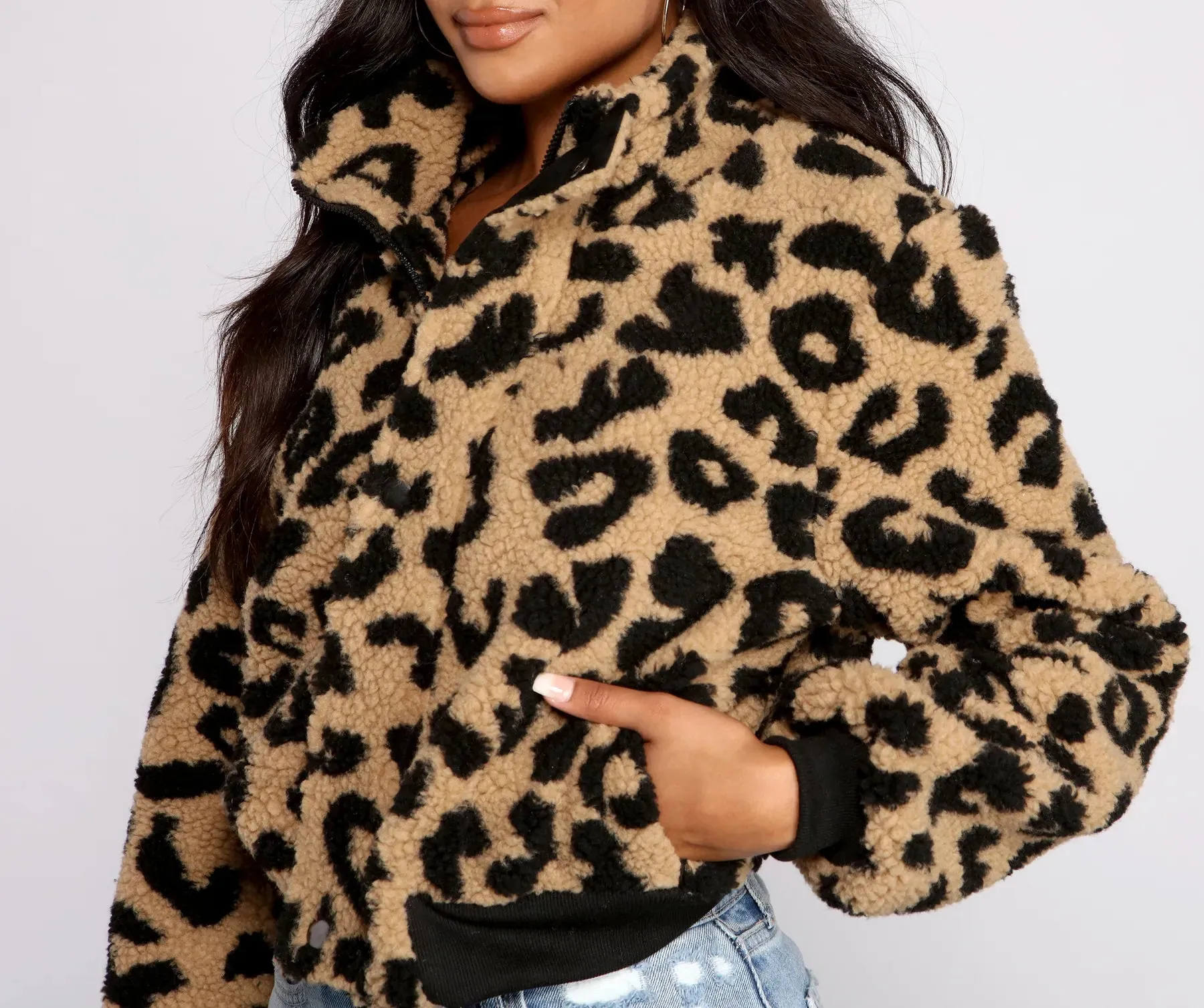 Feelin' Fab Leopard Print Bomber Jacket