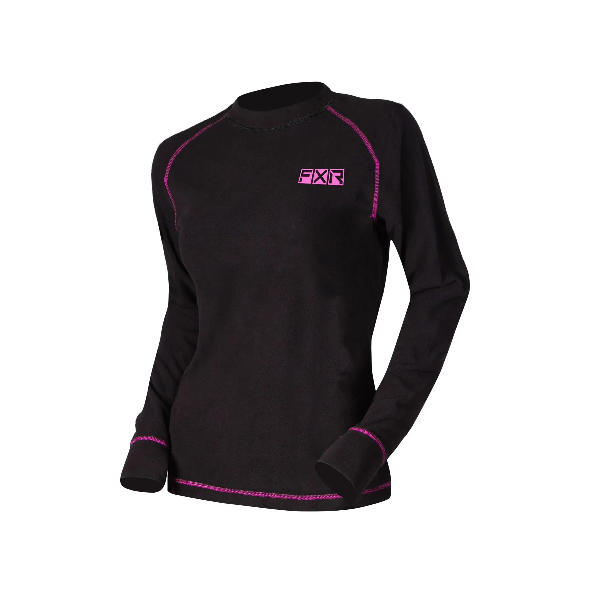 FXR  Black Electric Pink Womens Pyro Thermal Long Sleeve Shirt Moisture Wicking