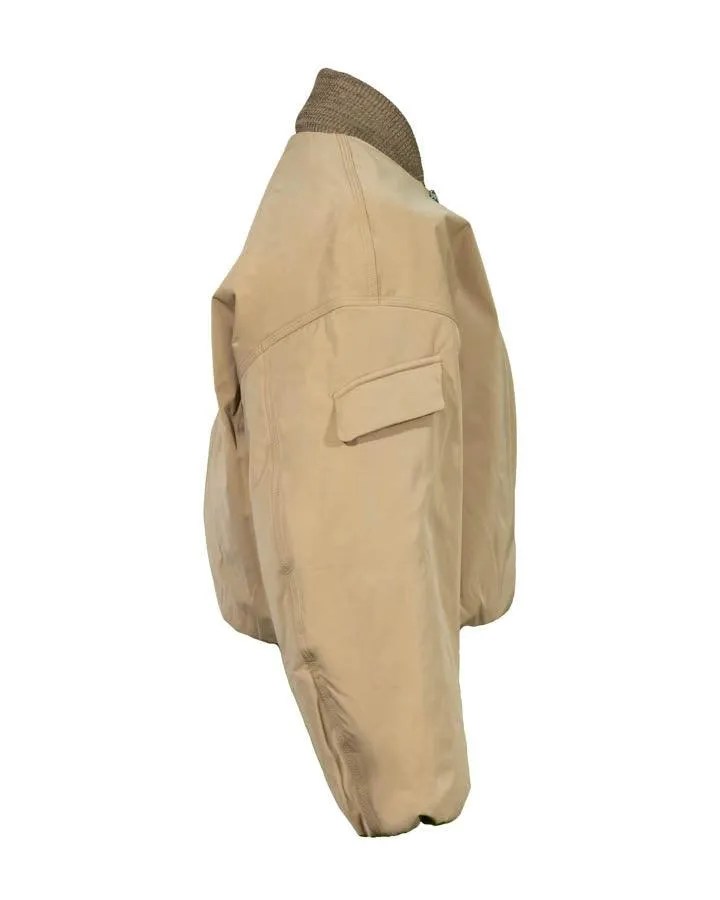 Ganni Twill Oversized Short Bomber Jacket