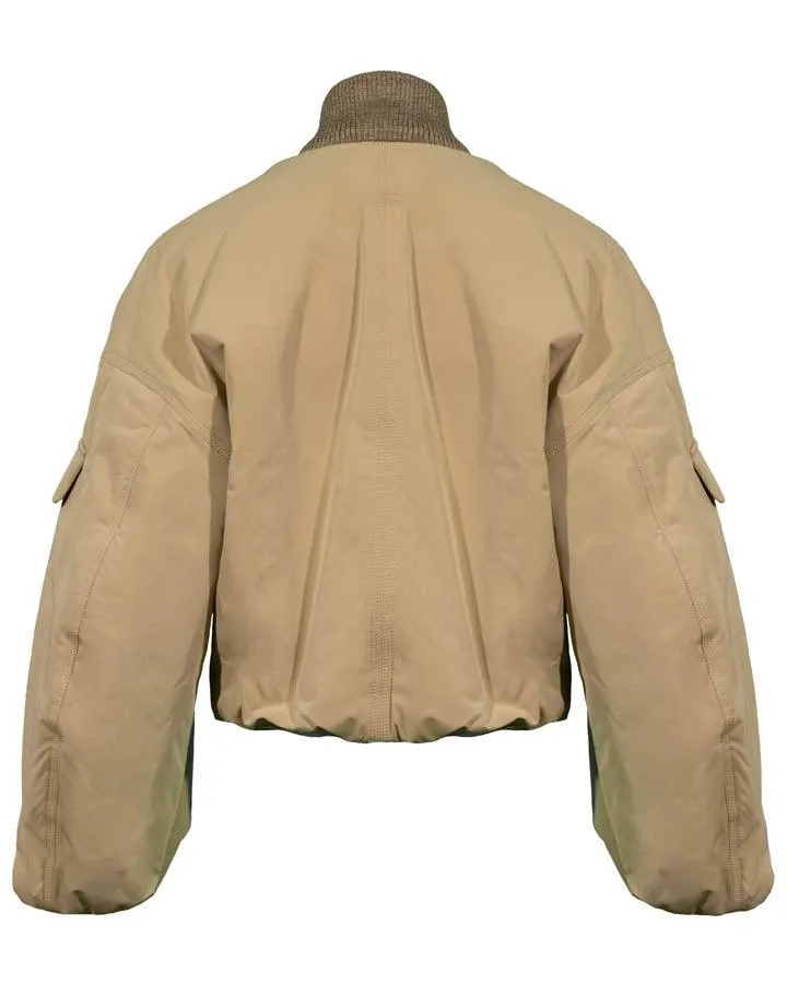 Ganni Twill Oversized Short Bomber Jacket