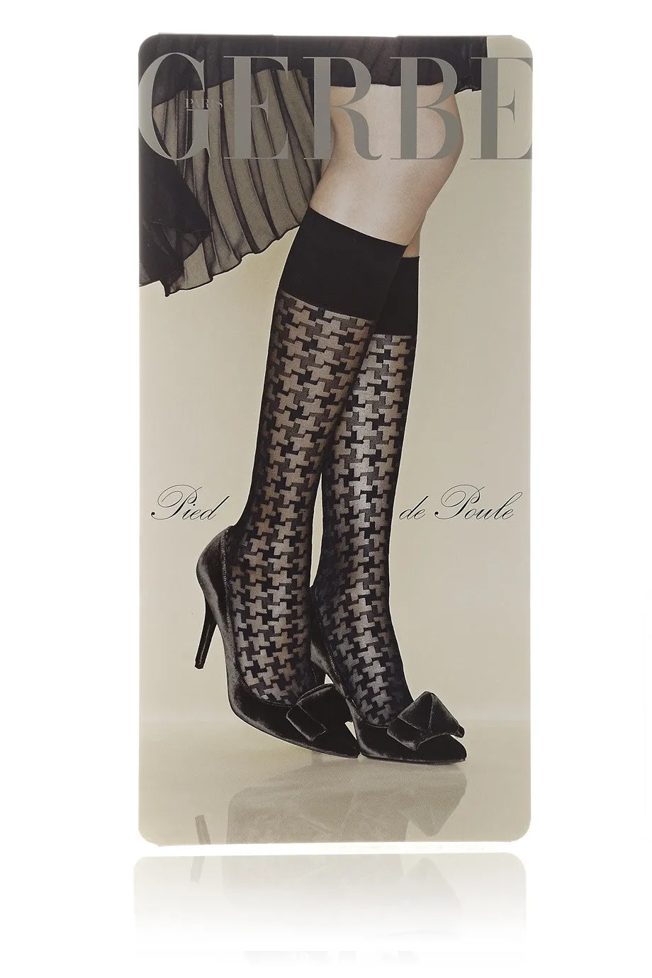 GERBE PIED DE POUL Black Knee Highs