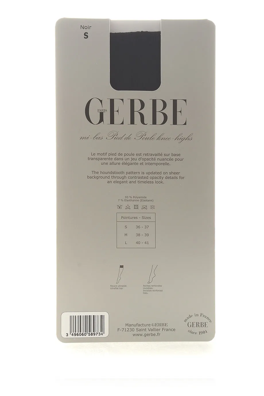 GERBE PIED DE POUL Black Knee Highs