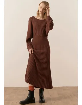 Gizelle Pleated Maxi Dress Toffee