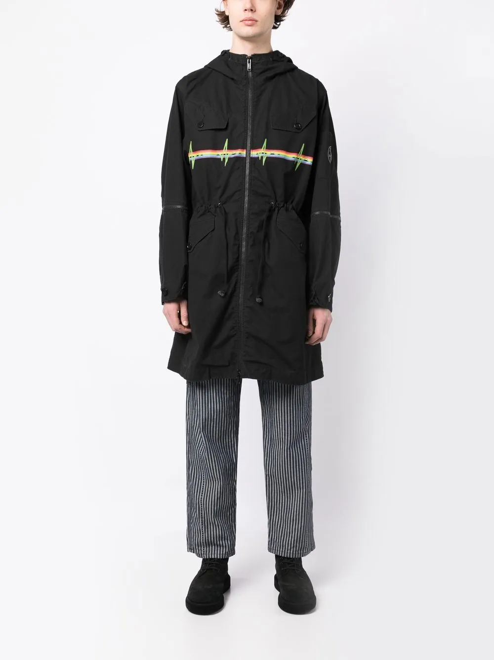 Graphic-Print Hooded Parka