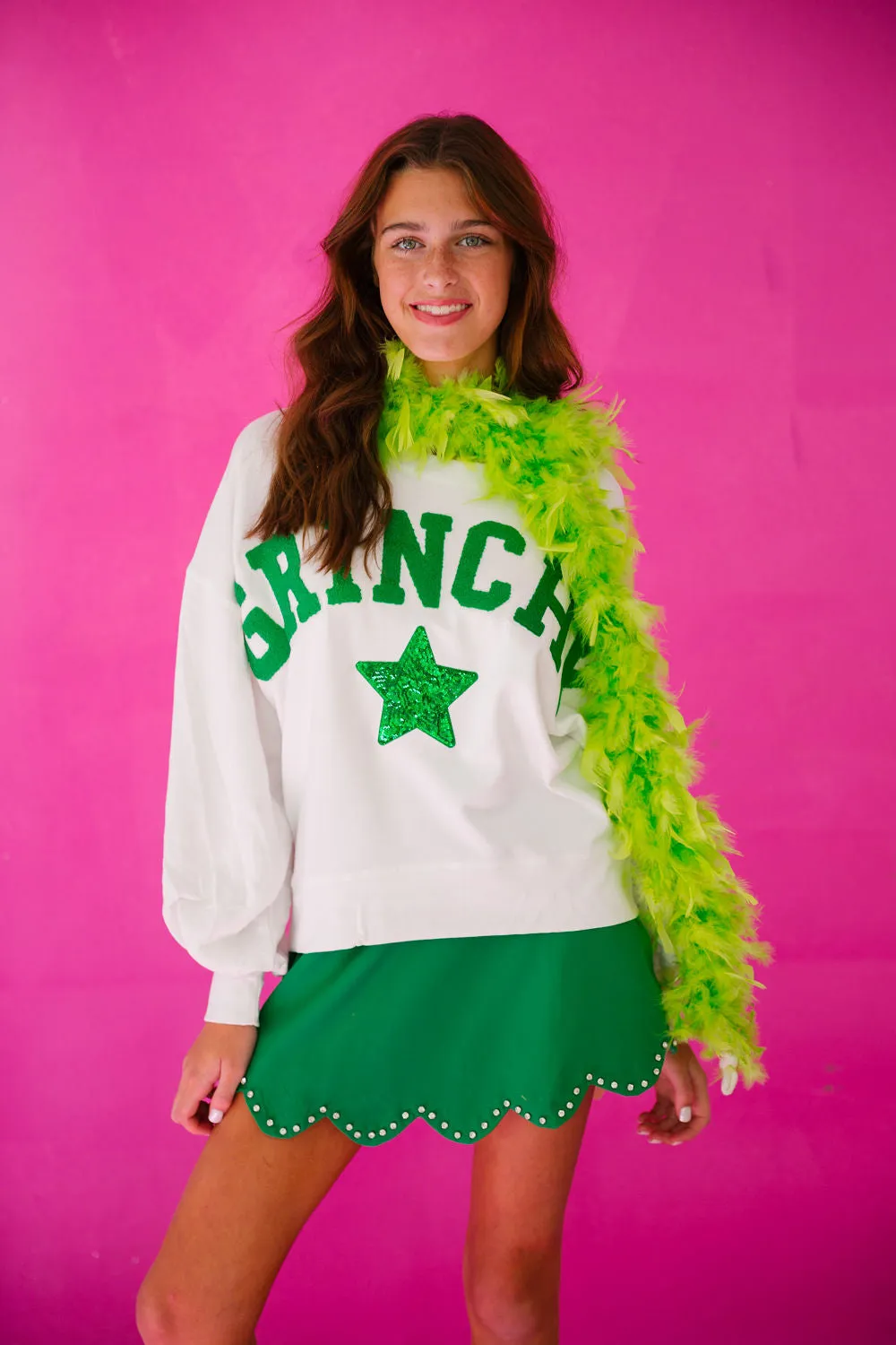 GRINCHY STAR WHITE PULLOVER