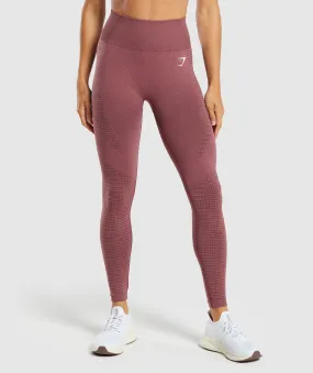 Gymshark Vital Seamless 2.0 Leggings - Burgundy Pink /Marl