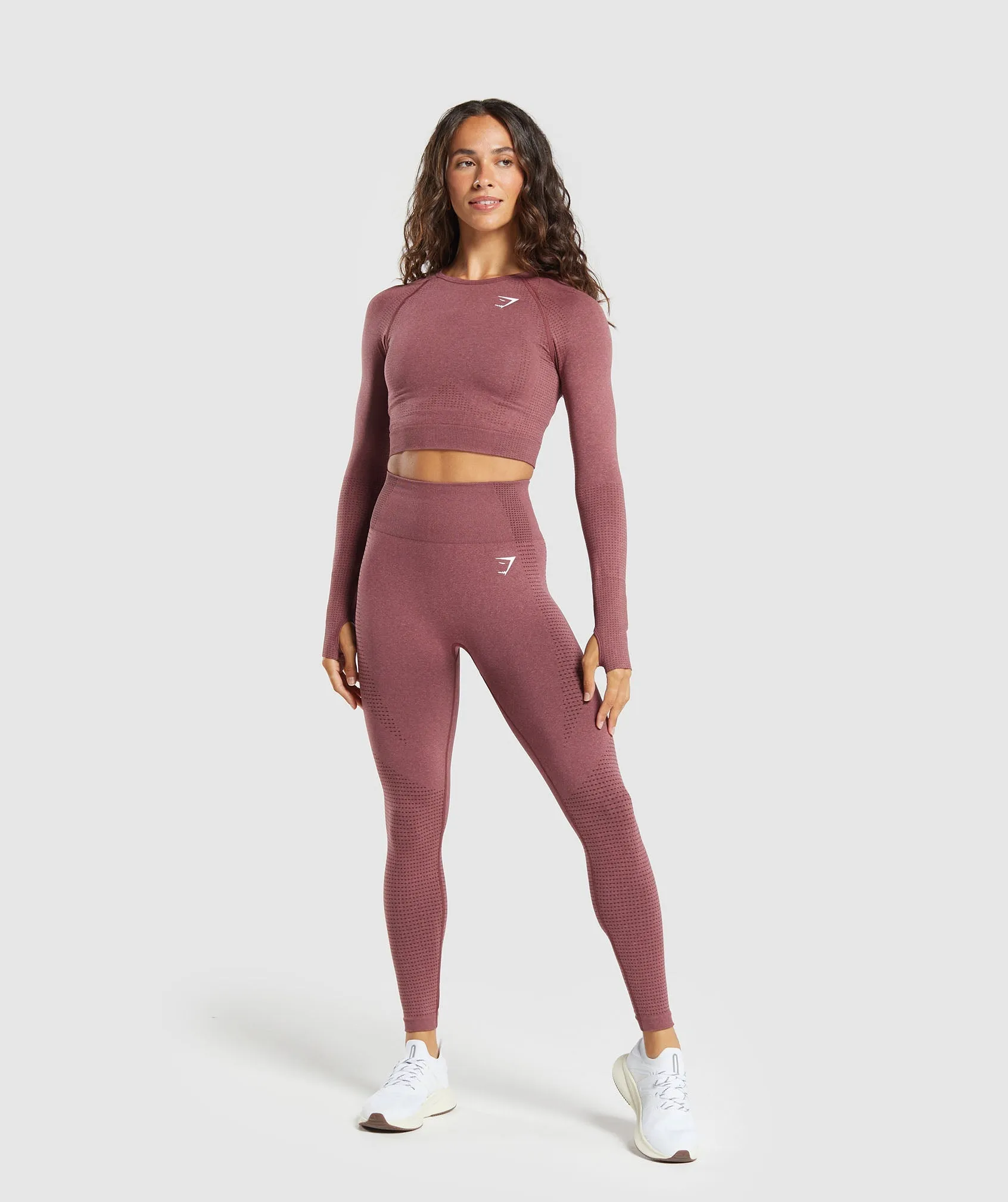 Gymshark Vital Seamless 2.0 Leggings - Burgundy Pink /Marl