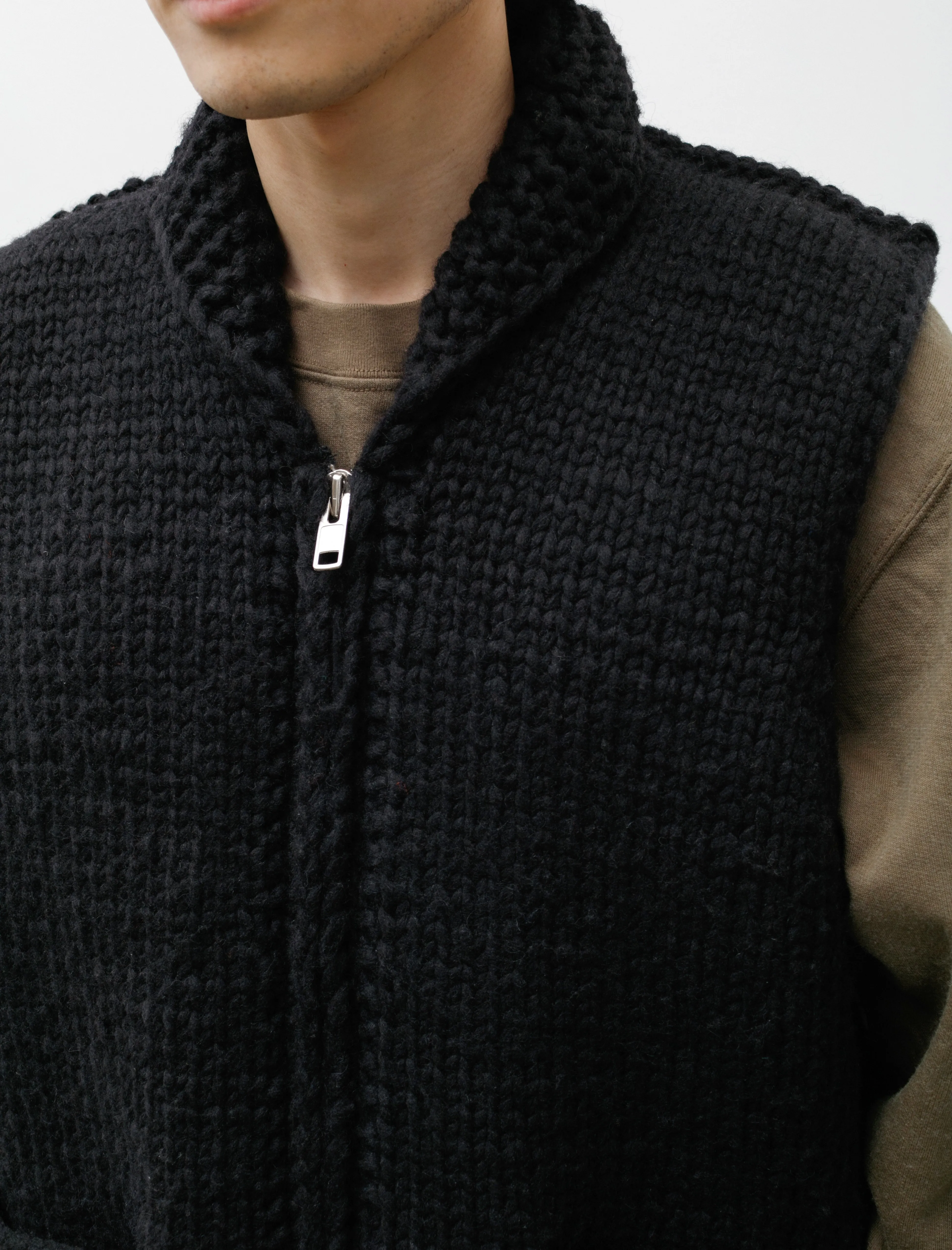 Hand Knit Vest Kettle Black