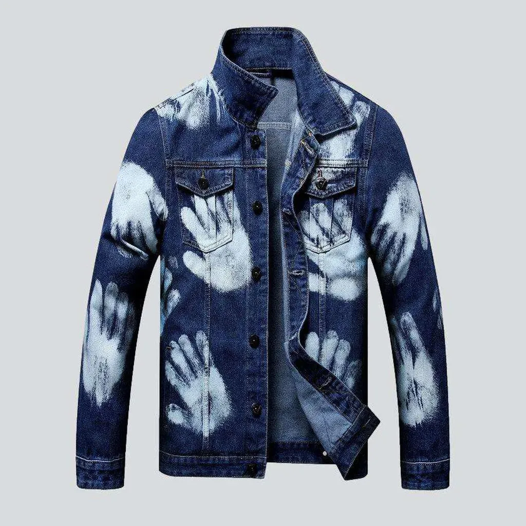 Hand-painted men's denim jacket