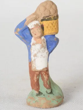 Handmade Terracotta Santon Baker Figurine from Provence